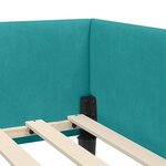 vidaXL Cadre de lit d'angle Turquoise 90 cm x 200 cm tissu