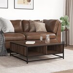 vidaXL Table basse chêne marron 80x80x30 cm bois d'ingénierie et métal