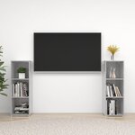 vidaXL Meubles TV 2 Pièces Gris béton 107x35x37 cm Aggloméré