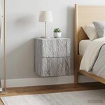 vidaXL Cabinet de chevet mural 2 Pièces Sonoma gris 34 5 x 33 x 40 cm