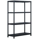 vidaXL Étagères de rangement 2 Pièces Noir 220 kg 90x40x138 cm Plastique