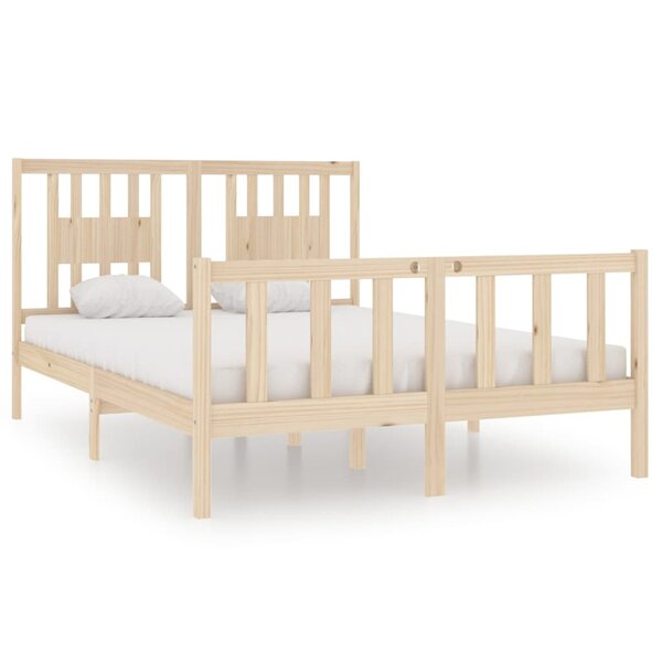 vidaXL Cadre de lit bois massif 135x190 cm double