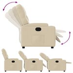 vidaXL Fauteuil inclinable Crème Tissu