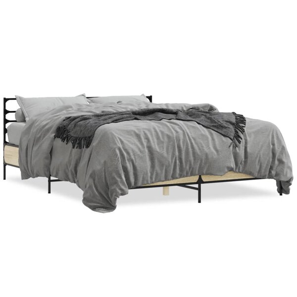 vidaXL Cadre de lit sans matelas chêne sonoma 150x200 cm