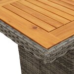 vidaXL Ensemble de bistro de jardin 9 Pièces coussins gris poly rotin