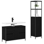 vidaXL Ensemble de mobilier de salle de bain 2 Pièces Chêne noir