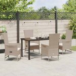 vidaXL Ensemble de salle à manger pour jardin 5 Pièces Beige polyrotin