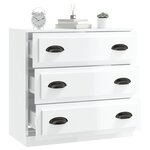 vidaXL Buffet blanc brillant 70x35 5x67 5 cm bois d'ingénierie