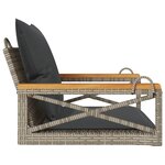 vidaXL Balancelle avec coussins gris 63x62x40 cm résine tressée