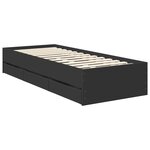 vidaXL Cadre de lit avec tiroir Noir 75 x 190 cm Bois Ingénierie