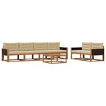 vidaXL Ensemble de canapés d'extérieur 7 Pièces Naturel et Beige