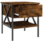 vidaXL Table de chevet chêne fumé 40x42x45 cm bois d'ingénierie
