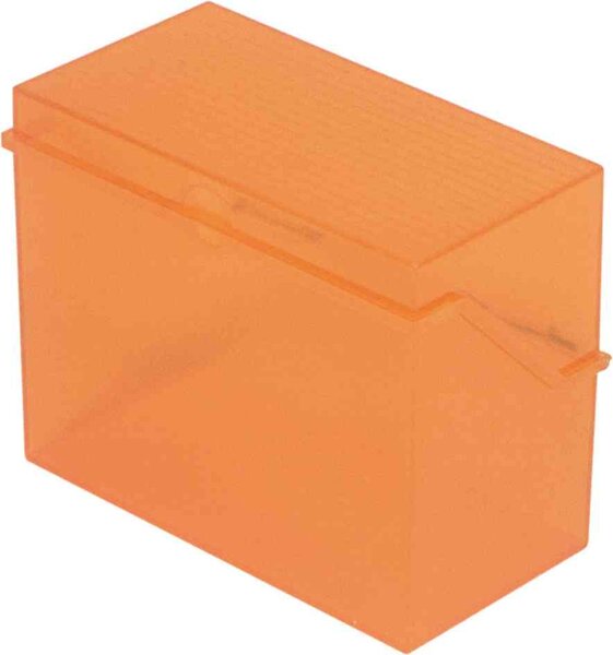 petit boîtier translucide pour fiches, format A7 à l'italienne Orange HELIT
