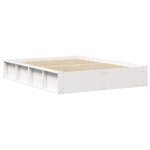 vidaXL Cadre de lit avec stockage Blanc 210 x 118 x 30 cm Pin massif