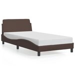 vidaXL Cadre de lit Dover marron 100x200 cm similicuir