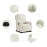 vidaXL Fauteuil inclinable électrique crème velours