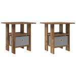 vidaXL Table de chevet 2 pc Bois ancien 41 x 40 x 45 cm