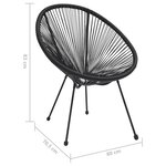 vidaXL Chaises de jardin en forme de lune lot de 2 Rotin Noir