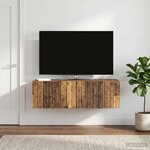 vidaXL Meuble TV mural 98 x 31 x 30 cm Bois ancien Bois d'ingénierie