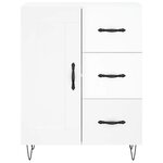 vidaXL Buffet Blanc brillant 69 5x34x90 cm Bois d'ingénierie