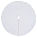 vidaXL Jupe de sapin de Noël Blanc 150 cm Fausse fourrure