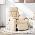 vidaXL Fauteuil inclinable de massage électrique beige