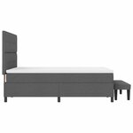 vidaXL Lit à ressort avec matelas et banc gris foncé 160x200 cm tissu