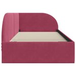 vidaXL Cadre de lit d'angle Rouge bordeaux 90 x 200 cm Velours
