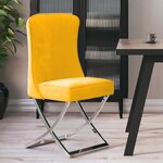 Vidaxl chaise de salle à manger jaune moutarde velours