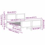 vidaXL Cadre de lit avec tête de lit Gris clair 140 x 190 cm tissu