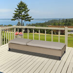 Bain de soleil transat grand confort matelas inclinaison réglable multipositions résine tressée beige