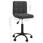 vidaXL Chaises pivotantes à manger lot de 4 noir velours