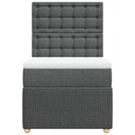 vidaXL Sommier à lattes de lit et matelas Gris foncé 90x190 cm Tissu