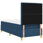 vidaXL Lit à ressorts avec matelas Bleu 90 x 200 cm tissu
