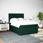 vidaXL Sommier à lattes de lit et matelas Vert foncé 140x190cm Velours