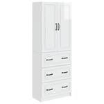 vidaXL Ensemble de Meubles 2 Pièces Blanc brillant 66 x 34 5 x 87 cm