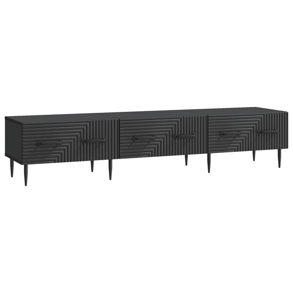 vidaXL Meuble TV avec tiroir Noir 147 x 34 5 x 30 cm Bois d'ingénierie