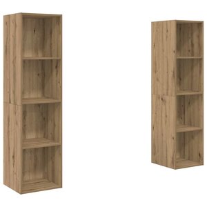 vidaXL Ensemble meuble TV 2 Pièces Marron 37 x 37 x 142 5 cm