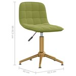 vidaXL Chaise pivotante de salle à manger Vert clair Velours