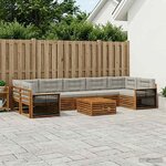 vidaXL Ensemble de canapés d'extérieur 8 Pièces Naturel et gris clair