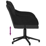 Chaise fauteuil siège pivotante de bureau informatique étude velours noir 02_0024164