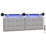 vidaXL Tête de lit suspendue Gris nuage Tissu