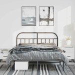 vidaXL Cadre de lit métal sans matelas avec tête de lit noir 135x190cm
