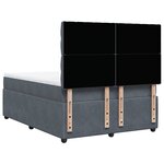 vidaXL Sommier à lattes de lit et matelas Gris foncé 160x200cm Velours