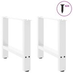 vidaXL Pieds de table basse Blanc 2 pièces 50 x (42-43) cm Acier
