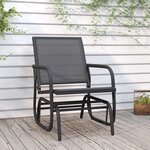 vidaXL Chaise oscillante de jardin noir 61x76x87 cm textilène/acier