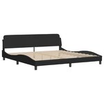 vidaXL Cadre de lit avec LED sans matelas noir 200x200 cm tissu
