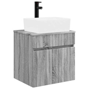 vidaXL Meuble de lavabo mural Sonoma gris 49 x 41 x 63 cm