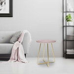 Table d'appoint plateau rond glossy rose