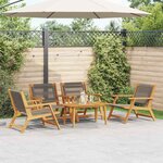 vidaXL Chaises de jardin avec table 5 Pièces Gris 90 x 45 x 40 cm